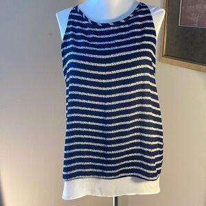 Nautical Style Mercer & Madison Blue and White Tank Top Size Medium